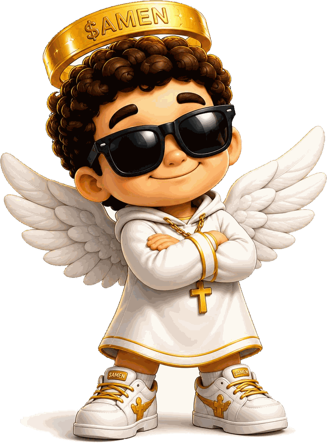 The AMEN mascot in sunglasses